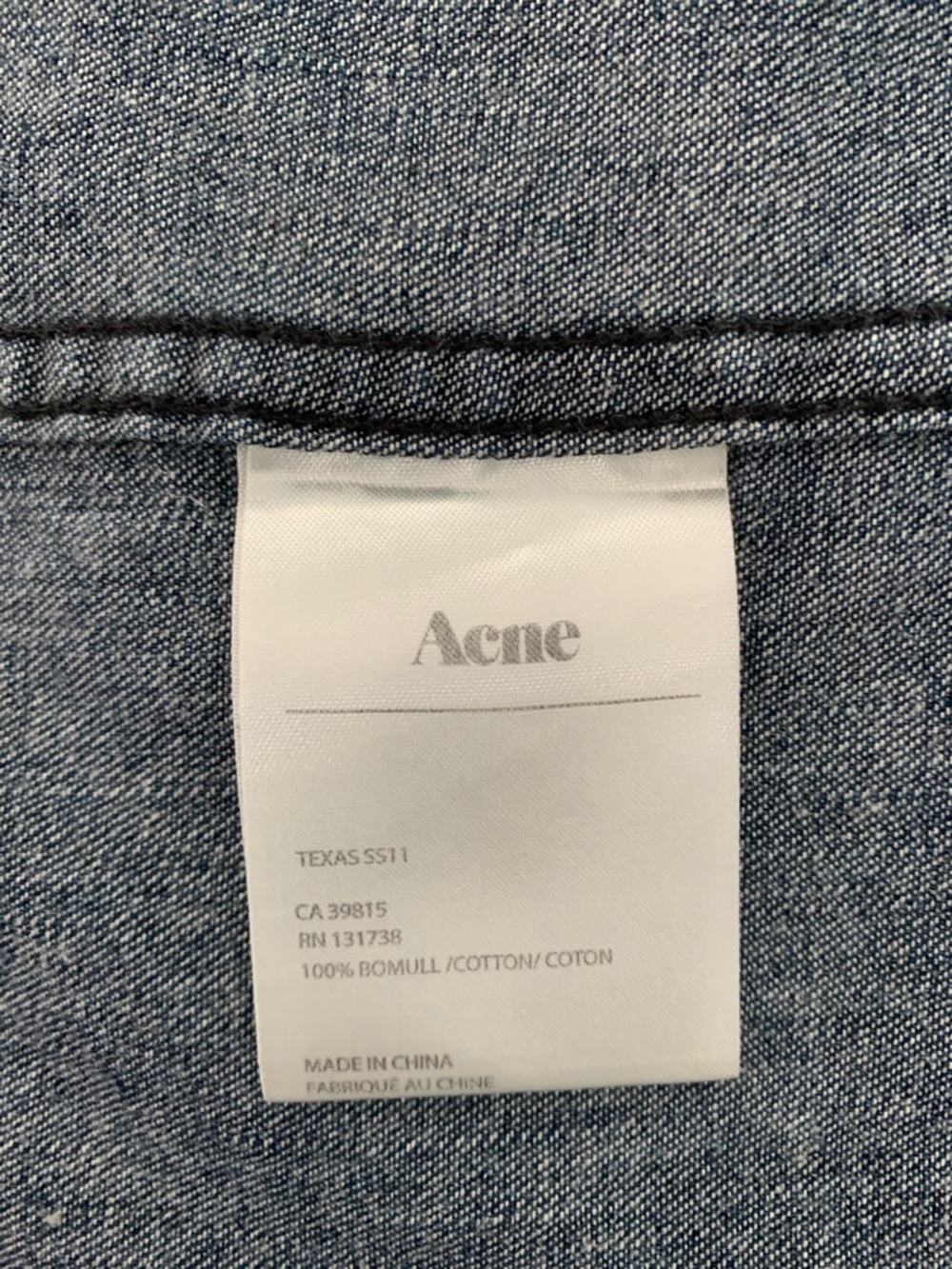 Acne Denim Shirt in Medium Blue - Picture 7 of 7